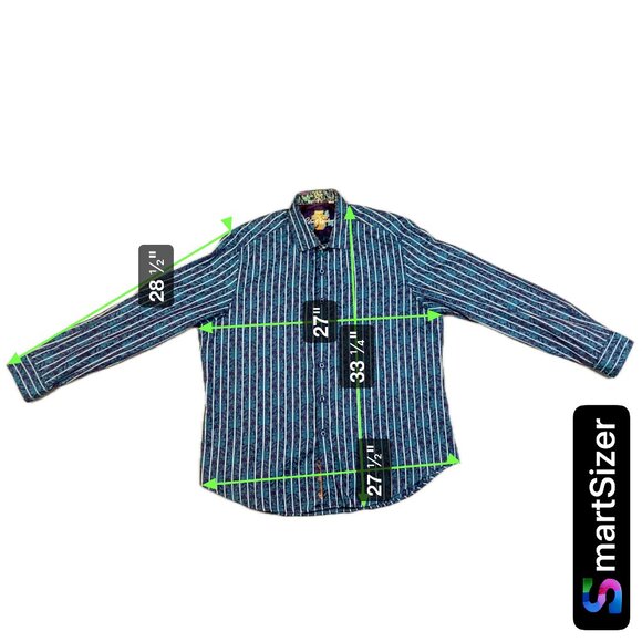 Robert Graham Long Sleeve Contrast Cuff Men's Shirt 2XL - Picture 7 of 8